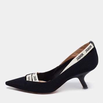Pre Owned Dior Black Technical Fabric J'adior Pointed Toe Pumps Size 38
