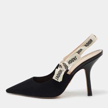 Pre Owned Dior Black Canvas J'adior Slingback Pumps Size 42