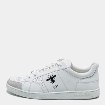 Pre Owned Dior White/Grey Suede and Leather D-Bee  Sneakers Size 37.5