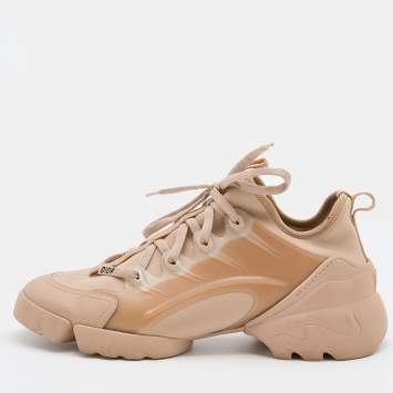 مملوكة مسبقًا Dior Beige Stretch Fabric and Rubber D-Connect Sneakers Size 40