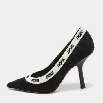Pre Owned Dior  Black Fabric Jadior  Pointed Toe Pumps Size 36