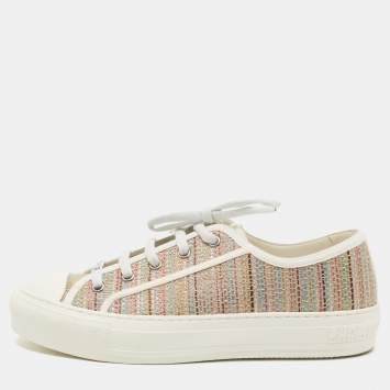 Pre Owned Dior Multicolor Canvas Walk'n'Dior Low Top Sneakers Size 37