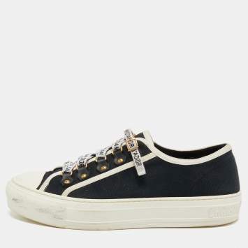 Pre Owned Dior Black Canvas Walk'n'Dior Sneakers Size 38.5
