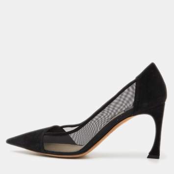 Pre Owned Dior Black Suede and Mesh Songe Pumps Size 38