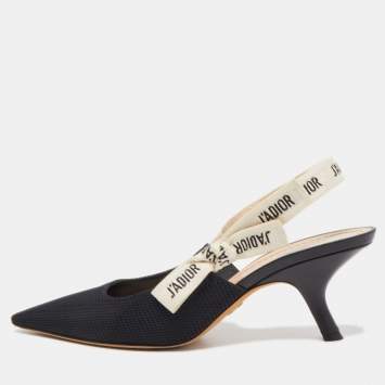 Pre Owned Dior Black Technical Fabric J'adior Slingback Sandals Size 39