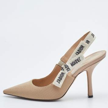 Pre Owned Dior Beige Fabric J'adior Slingback Pumps Size 39