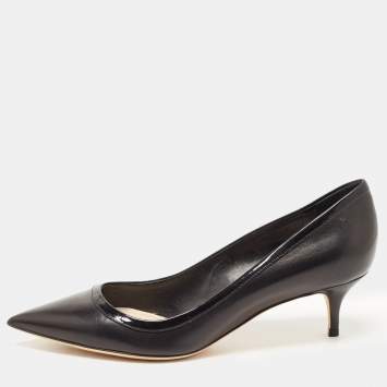 Pre Owned Dior Black Leather Pointed Toe Pumps Size 40