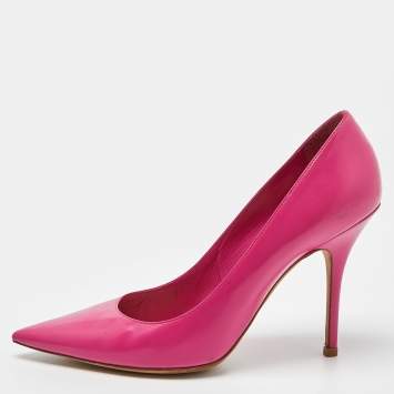 Pre Owned Dior Pink Leather Cherie Pointed Toe Pumps Size 40.5