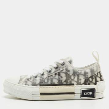 Pre Owned Dior Two Tone Oblique Mesh B23 Sneakers Size 37