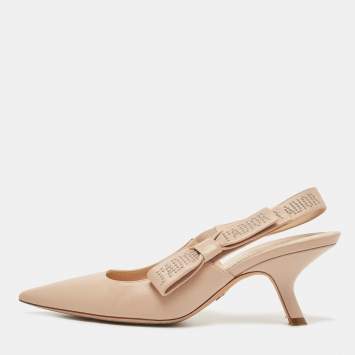 Pre Owned Dior Light Pink Leather J'adior Slingback Pumps Size 37