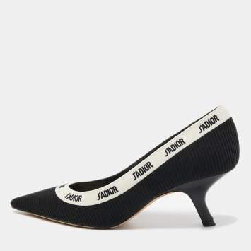 Pre Owned Dior Black/White Canvas J'Adior Pumps Size 38