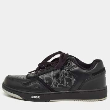 Pre Owned Dior Black Leather B27 Low Top Sneakers Size 37