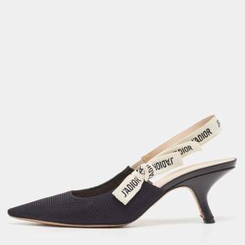 Pre Owned Dior Black Canvas J'adior Slingback Pumps Size 41.5