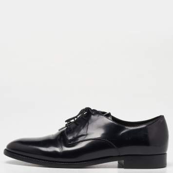 Pre Owned Dior Black Leather Lace Up Derby Size 37.5