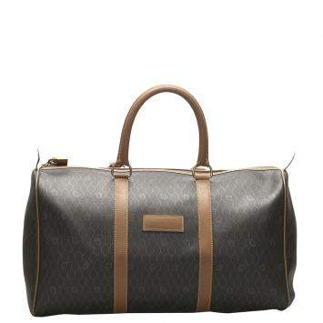 Pre Owned Dior Brown Honeycomb Coated Canvas Travel Bag