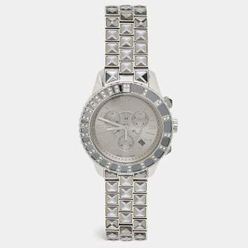 Dior Grey Stainless Steel DIamond Christal CD114313M002 Women's Wristwatch 38 mm
