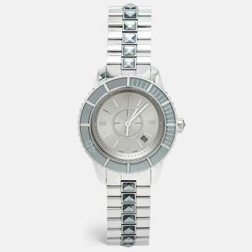 Dior Silver Dial Stainless Steel Christal CD113116M001 Women's Wristwatch 33 mm
