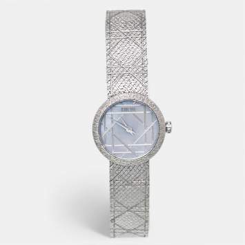 Pre Owned Dior La D De Dior CD04111X1545 Gray Dial Stainless Steel Women's Wristwatch 25 mm