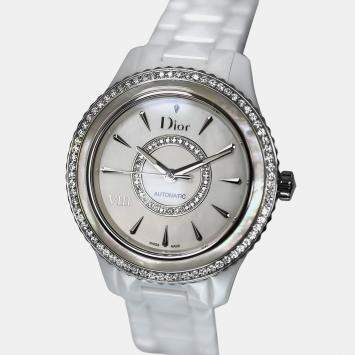 Christian Dior Black Stainless Steel Lady Dior D90-100 Women's