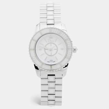 مملوكة مسبقًا Dior Christal CD112112M001 White Dial Stainless Steel Women's Wristwatch 28 mm