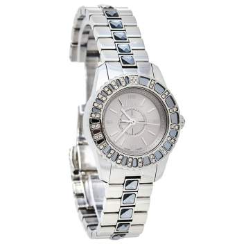 Dior Grey Stainless Steel Diamonds Christal CD112115M001 Women's Wristwatch 29 mm