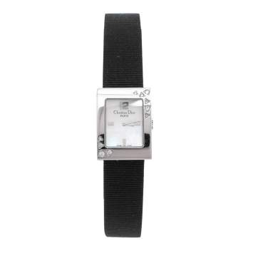 Pre Owned Dior Mother of Pearl Stainless Steel Diamonds Malice D78-1091 Women's Wristwatch 19 mm