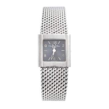 Pre Owned Dior Grey Stainless Steel Riva D80100 Women's Wristwatch 23 mm 