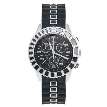 Dior Black Stainless Steel Rubber Christal CD11431ER001 Men's Wristwatch 38 mm