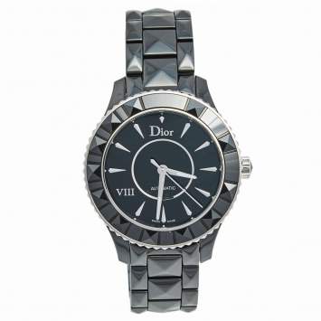 Pre Owned Dior Black Ceramic Stainless Steel VIII Place Vendome CD1245E0C001 Women's Wristwatch 38 mm