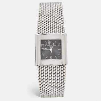 Pre Owned Christian Dior Grey Stainless Steel D79-100 Women's Wristwatch 28 mm