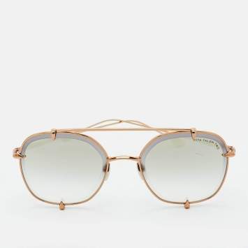 Pre Owned Dita Rose Gold Tone/Grey Gradient 23009 Talon Two Aviator Sunglasses