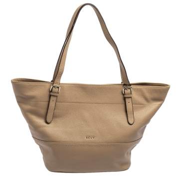 Pre Owned DKNY Beige Leather Tote
