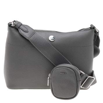 Pre Owned DKNY Grey Leather Winston Crossbody Bag