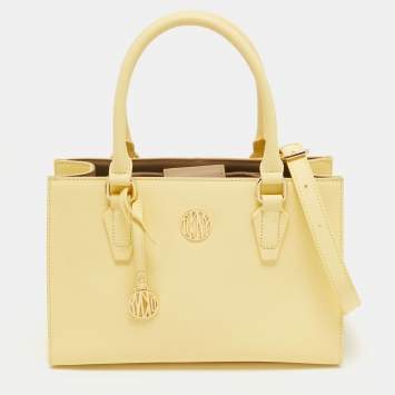 Pre Owned Dkny Yellow Leather Tote