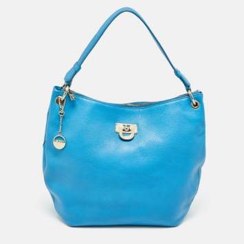 Pre Owned DKNY Blue Leather Hobo