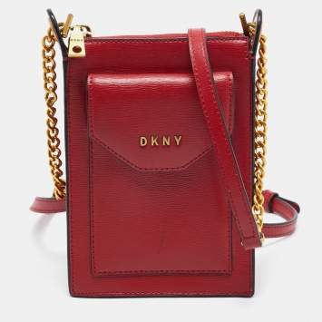 Pre Owned DKNY Red Leather Alexa Phone Crossbody Bag