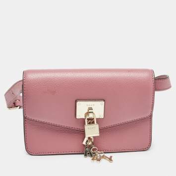 Pre Owned DKNY Pink Leather Elissa Belt Bag