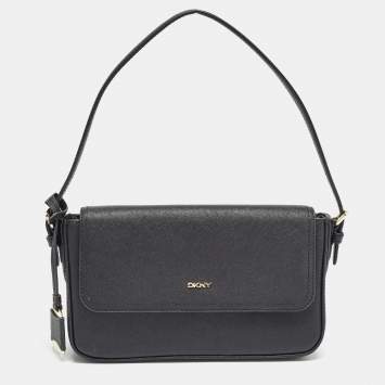 Pre Owned DKNY Black Leather Bibi East West Shoulder Bag