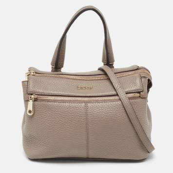 مملوكة مسبقًا DKNY Grey Leather Front Zip Top Handle Bag