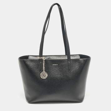 Pre Owned DKNY Black Leather Medium Bryant Tote