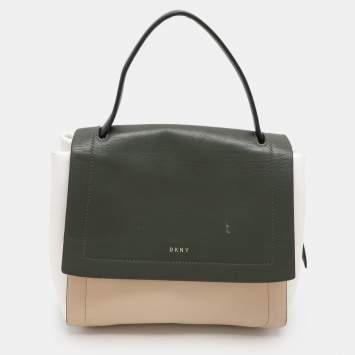 Pre Owned Dkny Tricolor Leather Top Handle Bag