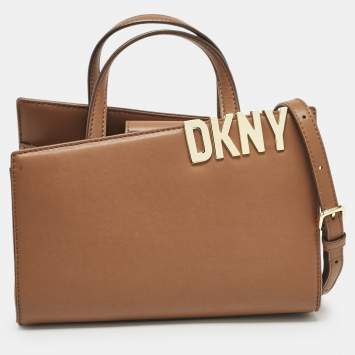 Pre Owned Dkny Brown Leather Small Alison Tote