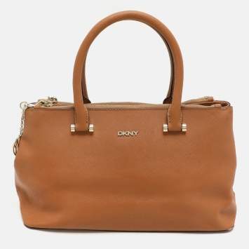 Pre Owned DKNY Brown Leather Bryant Park Satchel