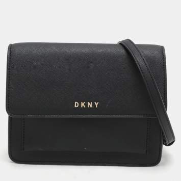 DKNY Black Leather Bryant Park Crossbody Bag