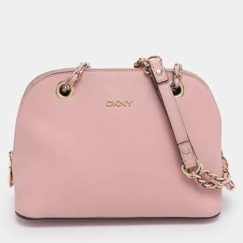 Pre Owned DKNY Pink Leather Shoulder Bag