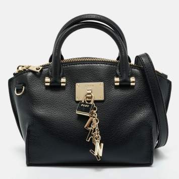 Pre Owned DKNY Black Leather Mini Elissa Satchel
