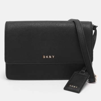 Pre Owned Dkny Black Leather Crossbody Bag
