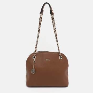 Pre Owned Dkny Brown Leather Satchel