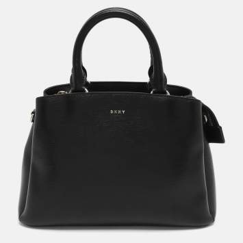 مملوكة مسبقًا DKNY Paige Black Leather Satchel