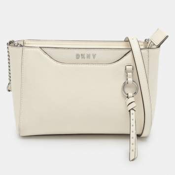 Pre Owned Dkny Lola White Leather Crossbody Bag